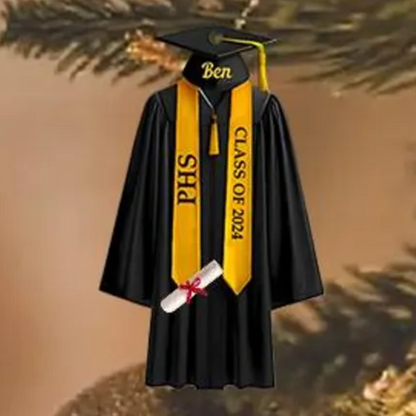 Personalized Graduation Gown Ornament, Custom College Graduation 2024 Ornament ON1143