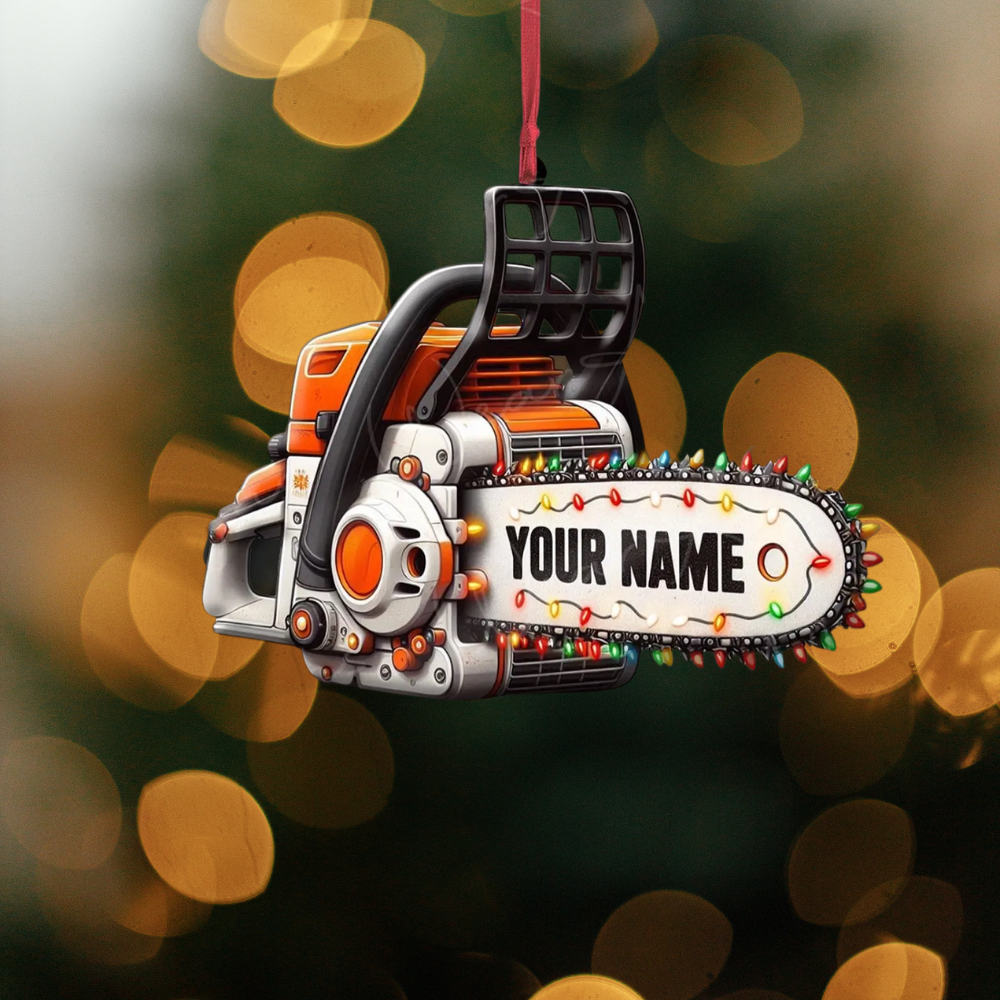 Personalized Chainsaw Arborist Christmas Ornament, Custom Name Arborist Ornament ON1677