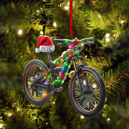 Personalized Bicycle Christmas Ornament, Custom Name Bicycle Rider Ornament ON1300