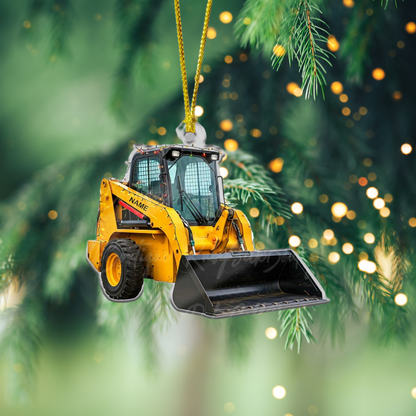 Personalized Skid Steer Loader Christmas Ornament, Custom Name Trucker Ornament ON0889