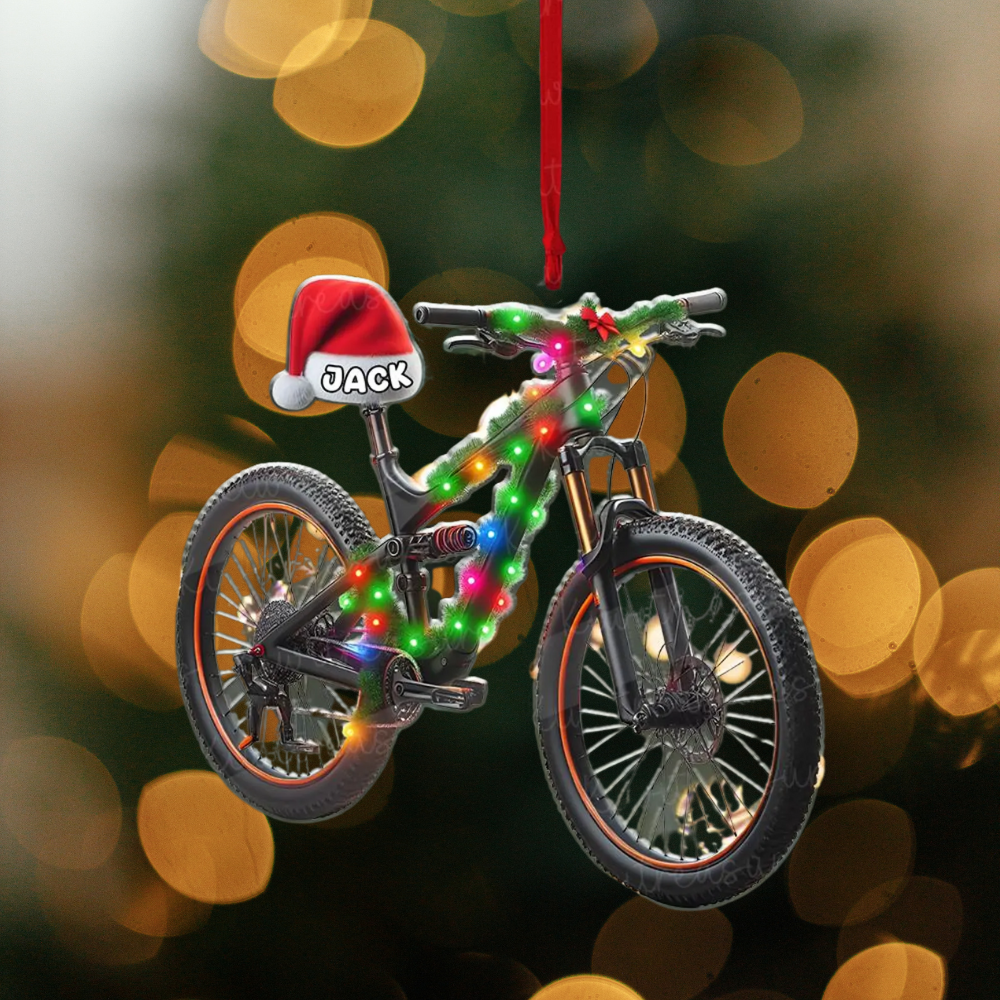 Personalized Bicycle Christmas Ornament, Custom Name Bicycle Rider Ornament ON1300