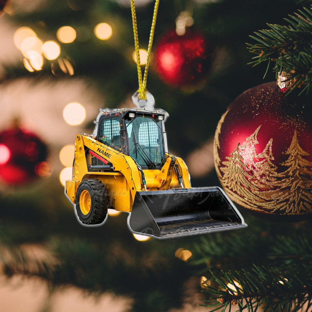 Personalized Skid Steer Loader Christmas Ornament, Custom Name Trucker Ornament ON0889