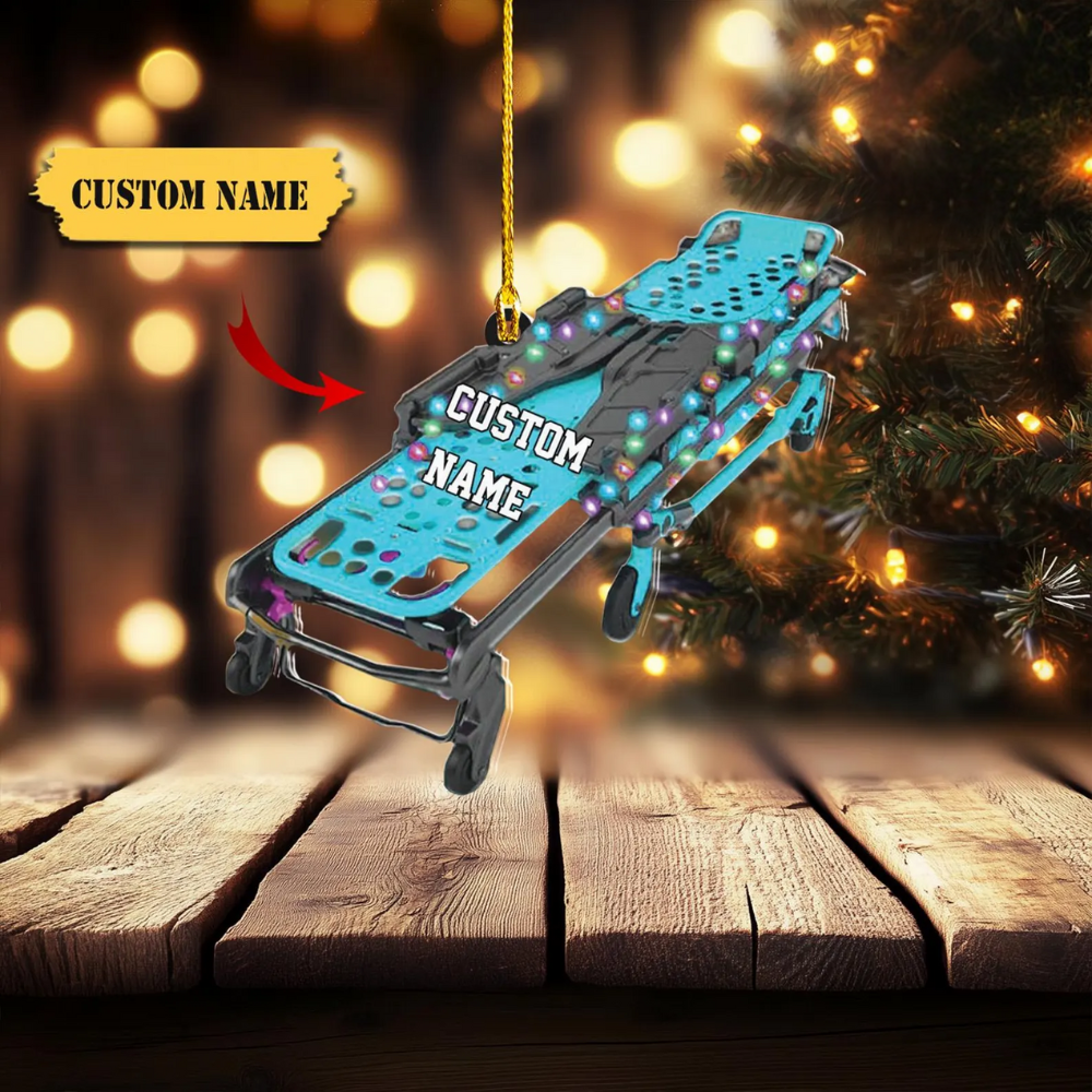 Personalized EMS EMT Paramedic Equipment Christmas Ornament, Custom EMS EMT Paramedic Ornament With Name ON1156