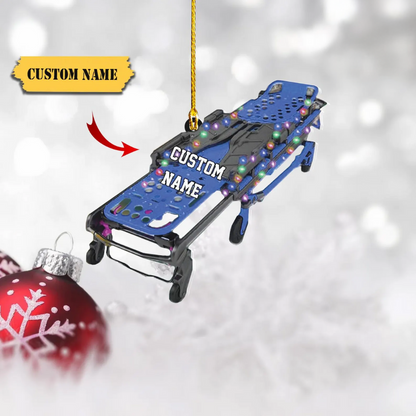 Personalized EMS EMT Paramedic Equipment Christmas Ornament, Custom EMS EMT Paramedic Ornament With Name ON1156