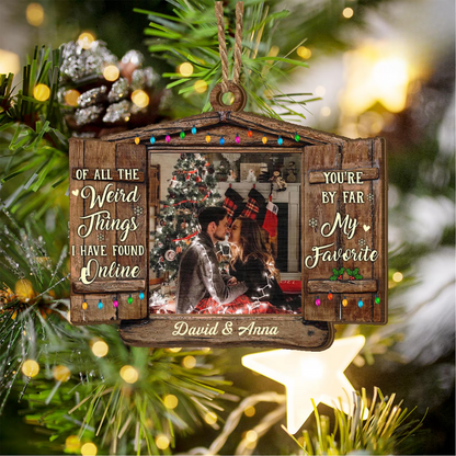 Custom Photo Of All The Weird Things I Have Found Online Couple Christmas Ornament, Personalized Couple Ornament ON1504