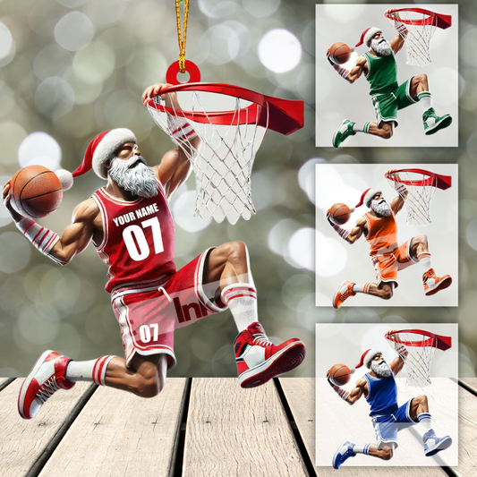 Custom Name and Number Basketball Ornament, Christmas Ornament for Basketball Lover, Personalized Basketball Player Ornament ON1388