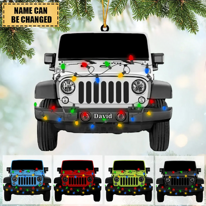 Personalized Off-road Car Vehicle Christmas Light Ornament, Custom Name Jee-p Lover Ornament ON1312