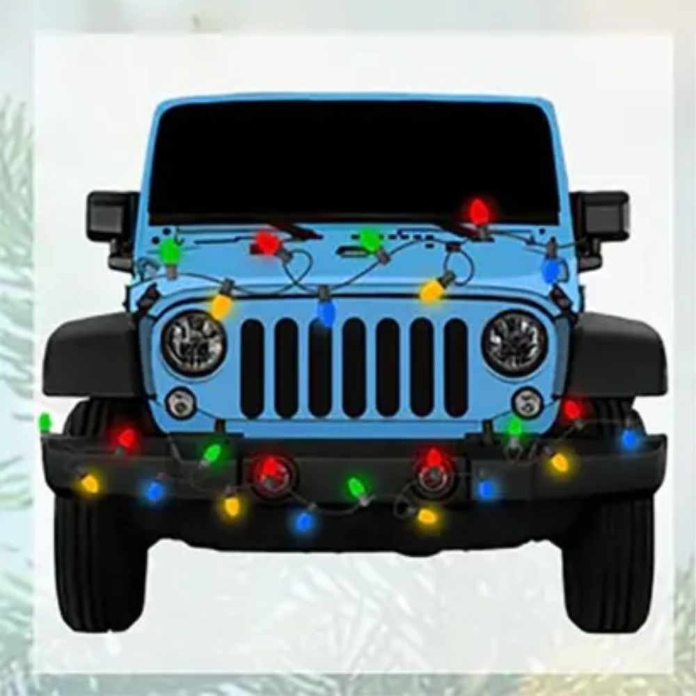 Personalized Off-road Car Vehicle Christmas Light Ornament, Custom Name Jee-p Lover Ornament ON1312