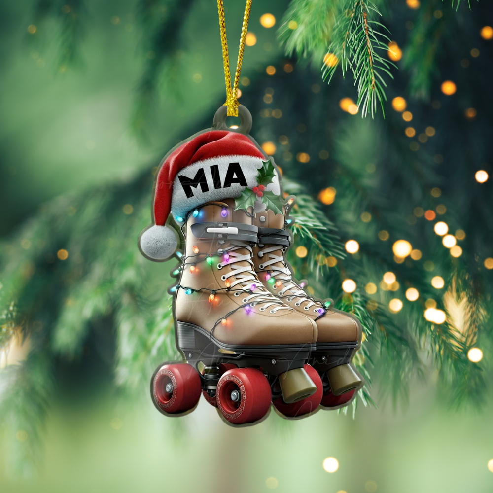 Personalized Roller Skate Christmas Ornament, Custom Name Roller Skate Ornament ON1294