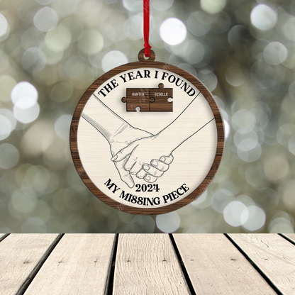 Personalized The Year I Found My Missing Piece Ornament, Custom Couple Christmas Ornament 2024 ON1028