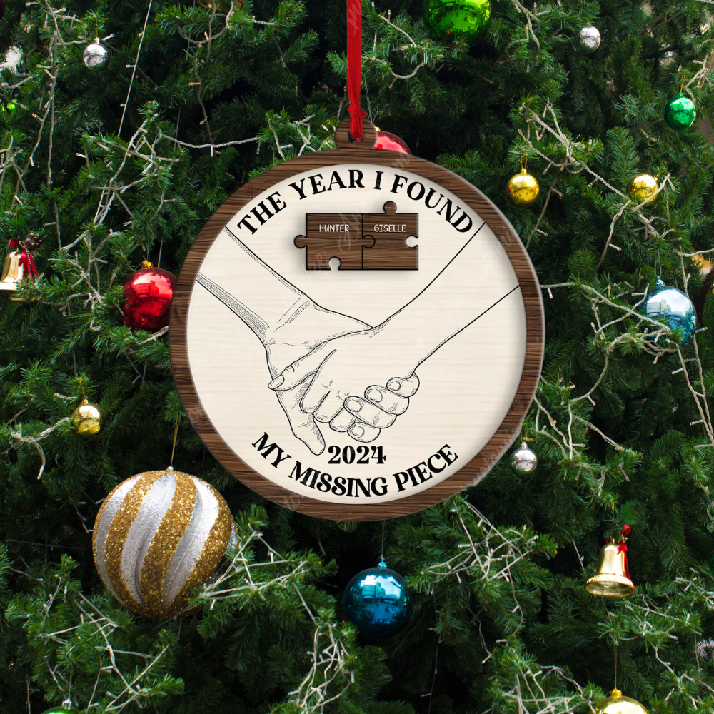 Personalized The Year I Found My Missing Piece Ornament, Custom Couple Christmas Ornament 2024 ON1028