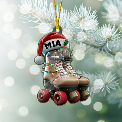 Personalized Roller Skate Christmas Ornament, Custom Name Roller Skate Ornament ON1294