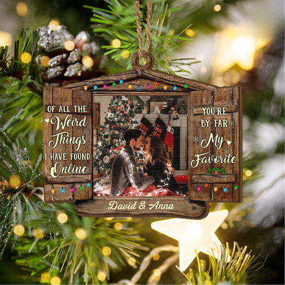 Custom Photo Of All The Weird Things I Have Found Online Couple Christmas Ornament, Personalized Couple Ornament ON1504