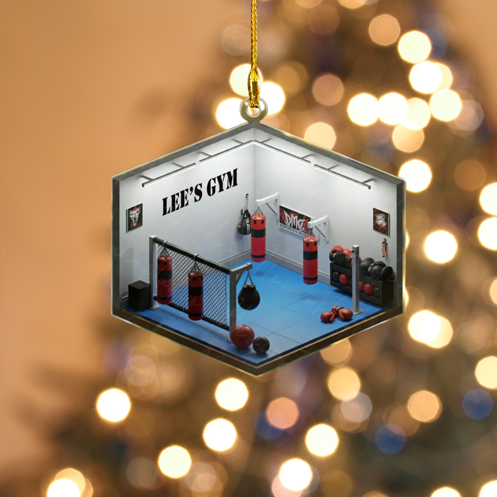 Personalized Boxing Training Room Ornament – Custom Name Gym Enthusiasts Ornament ON1767