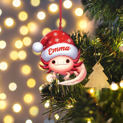 Personalized Axolotl Christmas Ornament, Custom Name Axolotl Lover Ornament ON1296