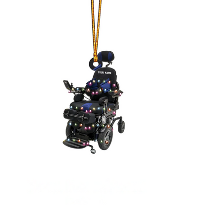 Personalized Motorized Multifunctional Wheelchair Light Christmas Ornament, Custom Name Multifunctional Wheelchair Wheelchair Lovers Christmas Ornament ON0789