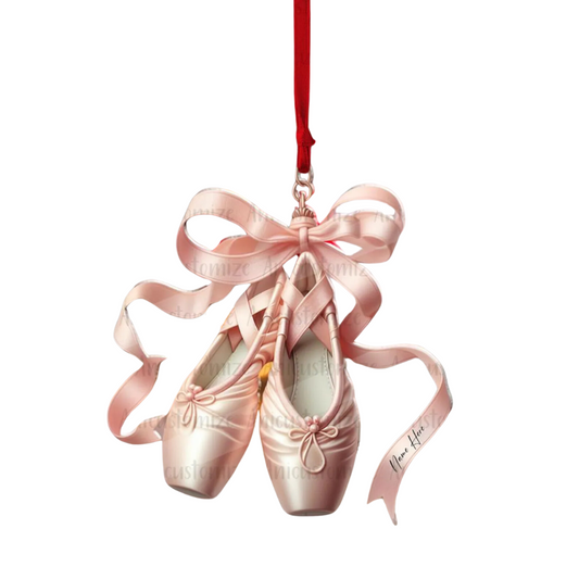 Personalized Ballet Shoes Christmas Ornament, Custom Name Ballet Dancer Ballet Shoes Xmas Ornament ON0790