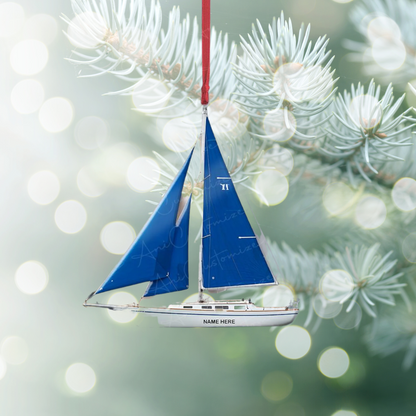 Personalized Sailboat Ornament, Custom Name Sailing Ornament ON1324