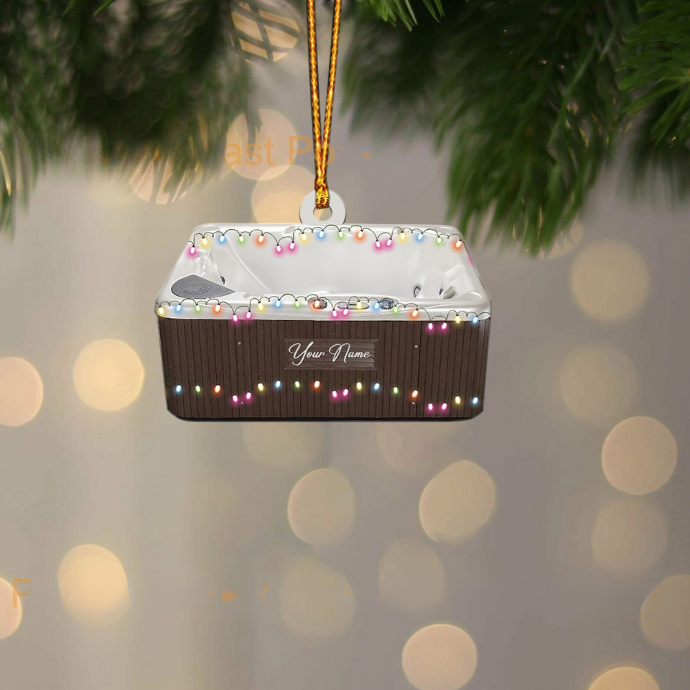 Personalized Hot Tub Spa Swimming Pool Christmas Ornament, Custom Name Spa Lovers Ornament ON0796