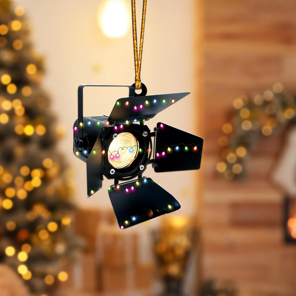 Personalized Professional Black Spotlight Christmas Ornament, Custom Stage lighting Ornament With Name ON0798