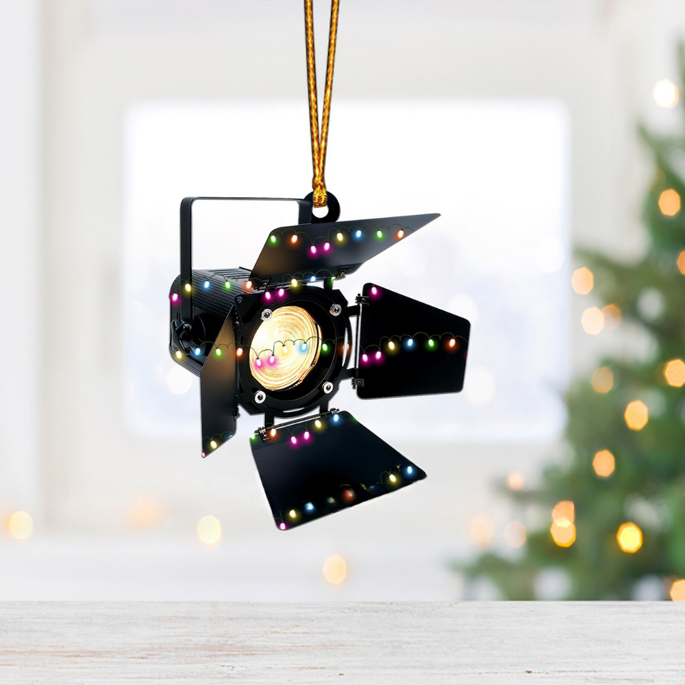 Personalized Professional Black Spotlight Christmas Ornament, Custom Stage lighting Ornament With Name ON0798