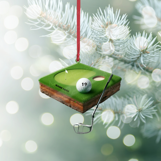 Personalized Miniature Golf Christmas Ornament, Custom Name Golfer Ornament ON1328