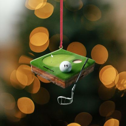 Personalized Miniature Golf Christmas Ornament, Custom Name Golfer Ornament ON1328