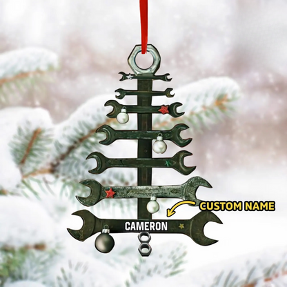 Personalized Mechanic Tools Christmas Tree Ornament, Custom Name Mechanic Ornament ON1333