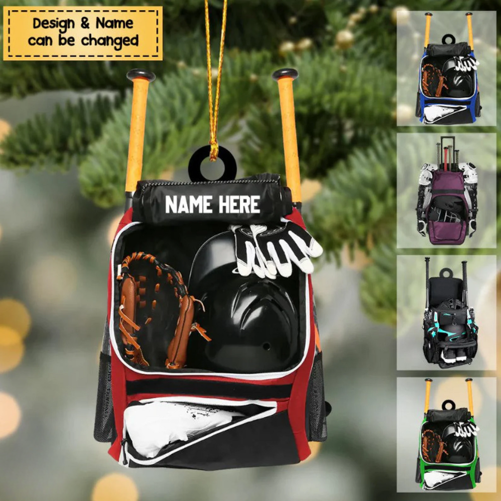 Personalized Baseball Bag 2024 Christmas Ornament, Custom Name Baseball Player Ornament ON0478