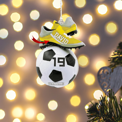 Personalized Soccer Christmas Ornament 2024, Custom Name Number Soccer Player Ornament ON1364