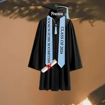 Personalized Graduation Gown Ornament, Custom College Graduation 2024 Ornament ON1143