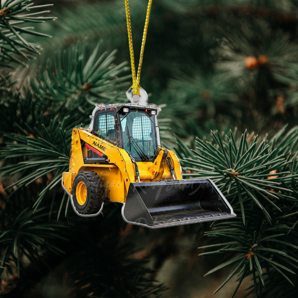 Personalized Skid Steer Loader Christmas Ornament, Custom Name Trucker Ornament ON0889