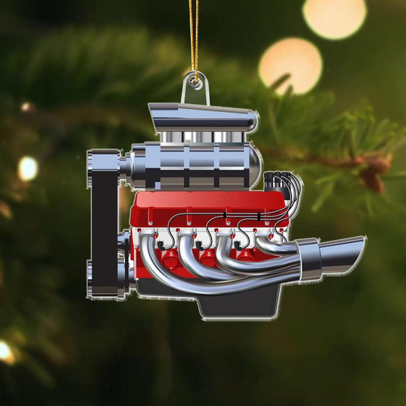 Custom Photo For Rad Rod Engine Build Lovers Acrylic Ornament, Personalized Car Lover Ornament ON1387