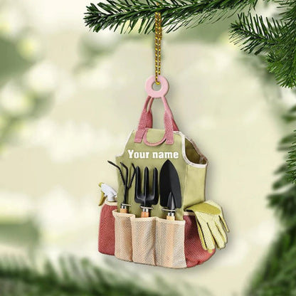 Personalized Christmas Garden Tools Bag Ornament, Custom Name Gardener Stuff Ornament 2024 ON0436