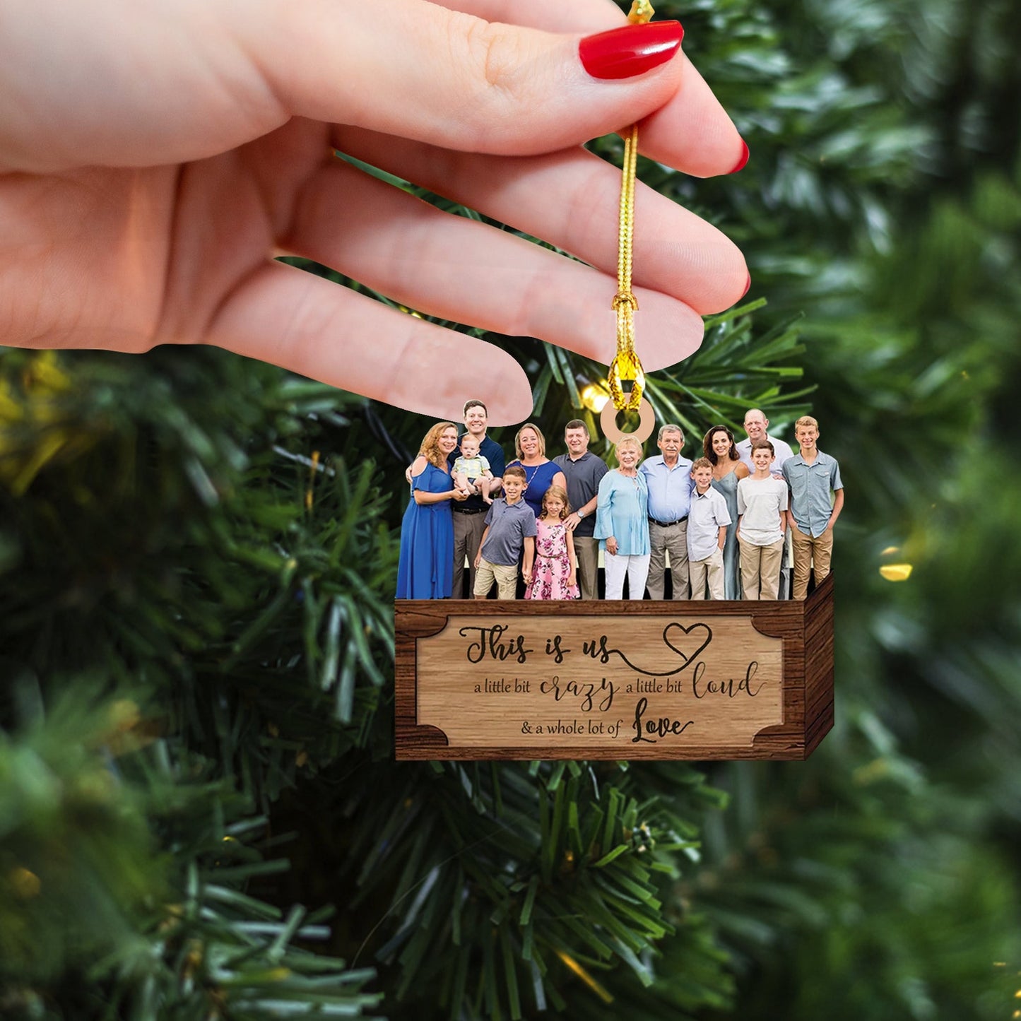 Custom Photo Family Christmas Ornament, Personalized This Is Us A Whole Lot Of Love Ornament ON0484