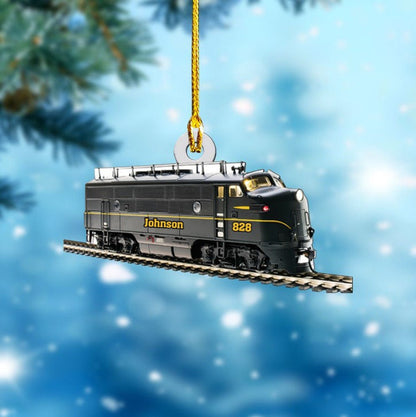 Personalized Locomotive Train Christmas Ornament, Custom Name Railroader Ornament ON0739