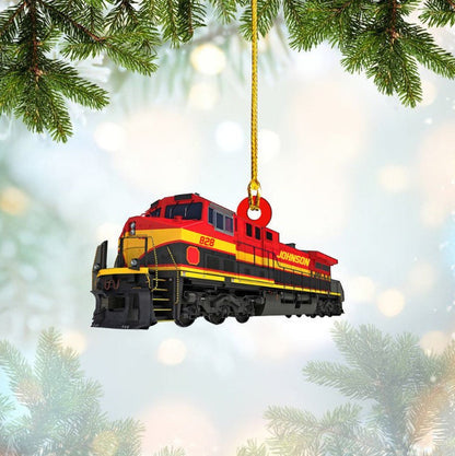 Personalized Locomotive Train Christmas Ornament, Custom Name Railroader Ornament ON0739