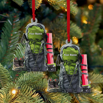 Personalized Hiking Bag Christmas Ornament, Custom Name Camping Lover Hiking Lover Ornament 2024 ON0440