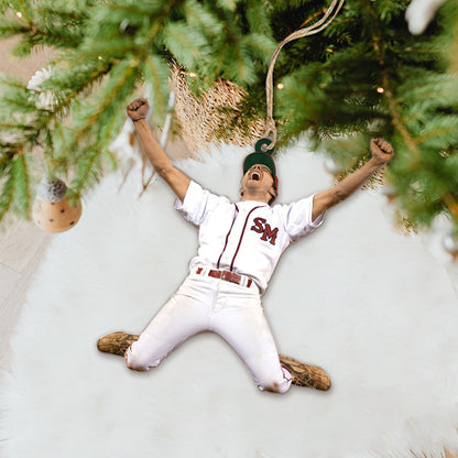 Custom Photo Baseball Christmas Ornament, Personalized Baseball Player Ornament ON0483