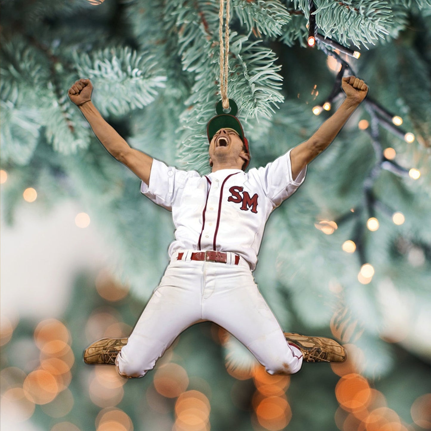 Custom Photo Baseball Christmas Ornament, Personalized Baseball Player Ornament ON0483