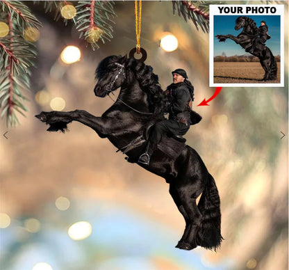 Custom Photo Horse Christmas Ornament 2024, Personalized Photo Horse Lover Ornament ON0530