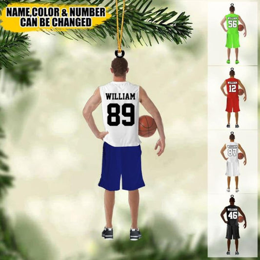 Personalized Basketball Player Acrylic Ornament, Custom Name Number Basketball Players Ornament ON0498