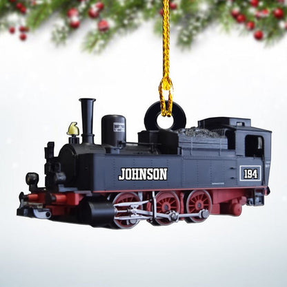 Personalized Locomotive Train Christmas Ornament, Custom Name Railroader Ornament ON0739