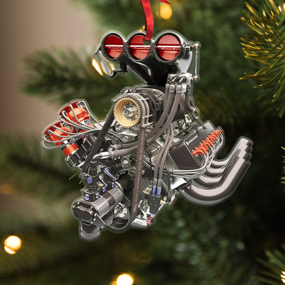 Personalized Hot Rod V8 Engine Christmas Ornament, Custom Name Hot Rod V8 Engine Ornament ON0497