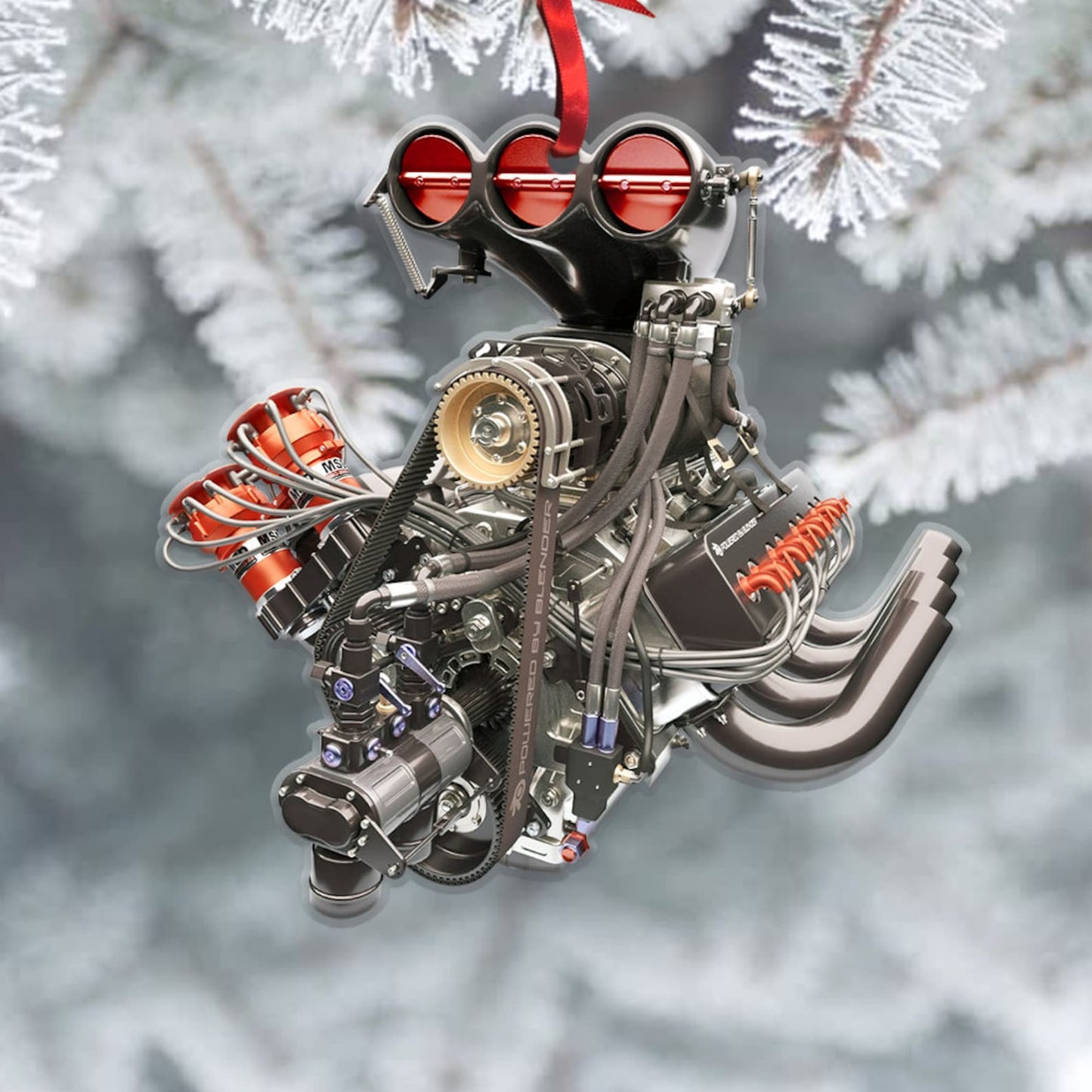 Personalized Hot Rod V8 Engine Christmas Ornament, Custom Name Hot Rod V8 Engine Ornament ON0497