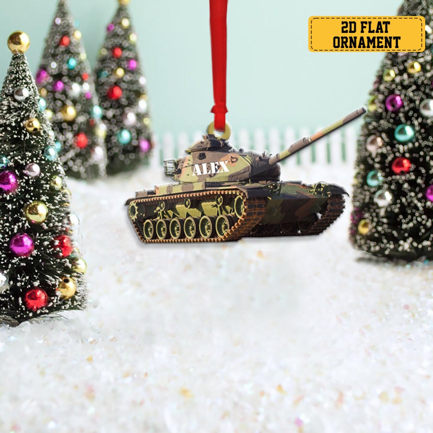 Personalized Veteran Tank Ornament For Veteran's Day, Custom Name Tank Lovers Ornament ON0745