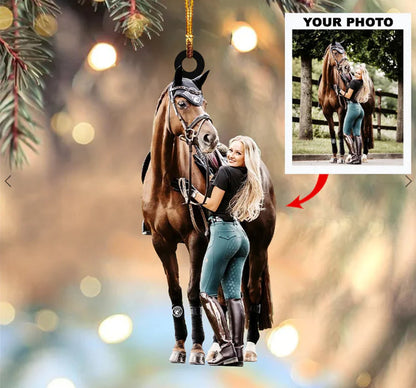 Custom Photo Horse Christmas Ornament 2024, Personalized Photo Horse Lover Ornament ON0530