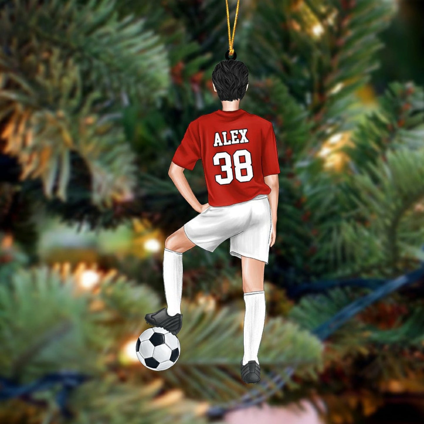 Personalized Soccer Player Christmas Ornament, Soccer Girl Ornament, Custom Name Number Soccer Ornament ON0486