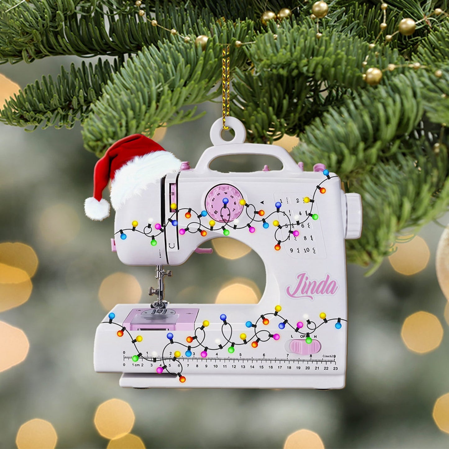 Personalized Sewing Machine Christmas Ornament 2024, Custom Name Sewing Lovers Xmas Tree Ornament ON0441