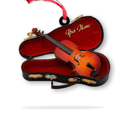 Personalized Violin Christmas Ornament 2024, Custom Name Violin Lovers Ornament ON1086